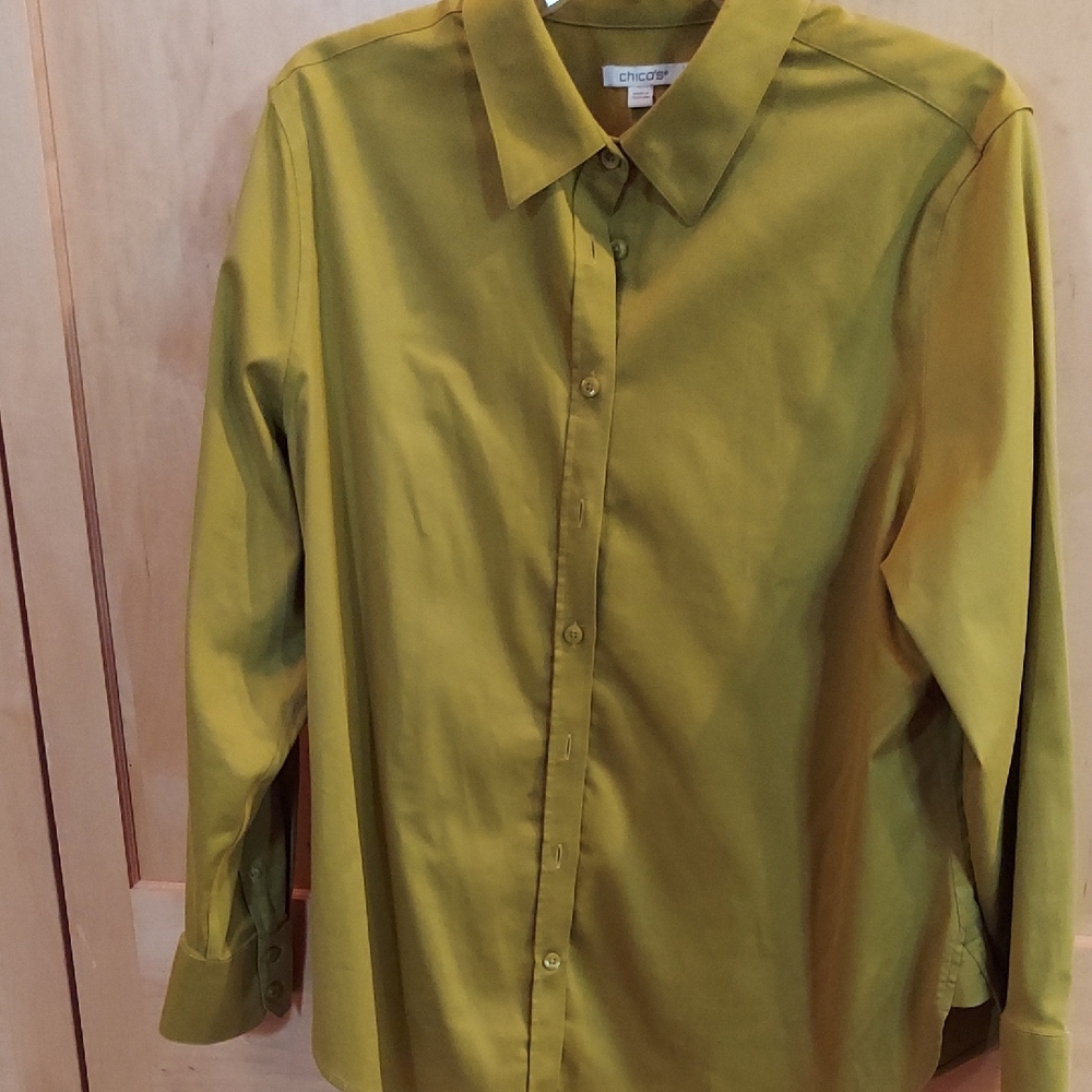 Chico's Mustard Button Down Shirt